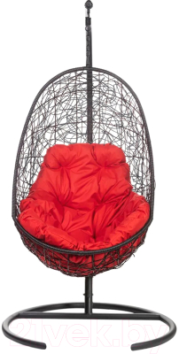 Кресло подвесное BiGarden Easy Black (подушка красная) - фото