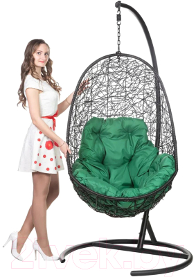 Кресло подвесное BiGarden Easy Black (подушка зеленая)