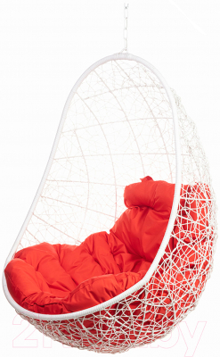 Кресло подвесное BiGarden Easy White BS (без стойки,подушка красная) - фото
