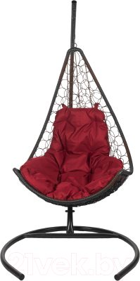Кресло подвесное BiGarden Wind Black (подушка бордовая) - фото