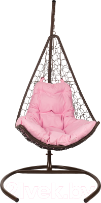 Кресло подвесное BiGarden Wind Brown (подушка розовая) - фото