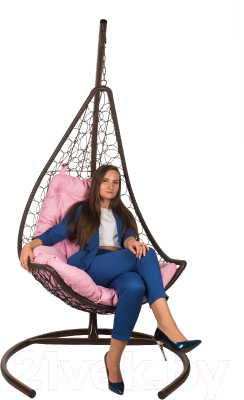 Кресло подвесное BiGarden Wind Brown (подушка розовая)