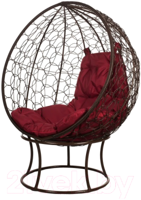 Кресло садовое BiGarden Orbis Brown (бордовая подушка) - фото