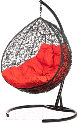 Кресло подвесное BiGarden Gemini Black (красная подушка) - фото