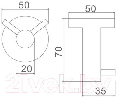 Крючок для ванной Ledeme L71705U-2