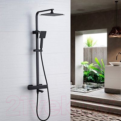 Душевая система со смесителем Ledeme L2424B (черный)