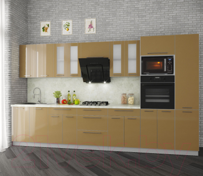 Готовая кухня Интерлиния Мила Пластик 3.6