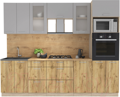 Готовая кухня Интерлиния Мила 2.6 ВТ - фото