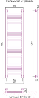 Полотенцесушитель водяной Сунержа Богема+ прямая 120x30 / 00-0220-1230