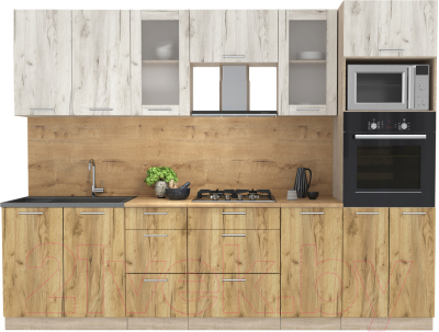 Готовая кухня Интерлиния Мила 2.8 ВТ - фото