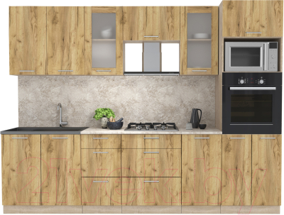 Готовая кухня Интерлиния Мила 2.8 ВТ - фото