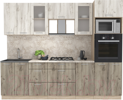 Готовая кухня Интерлиния Мила 2.6 ВТ - фото