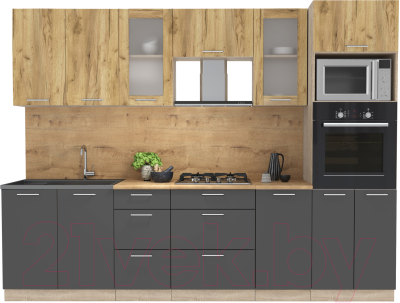 Готовая кухня Интерлиния Мила 2.8 ВТ - фото