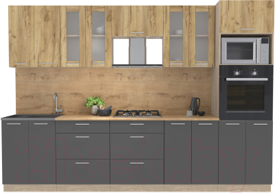 Готовая кухня Интерлиния Мила 3.0 ВТ - фото