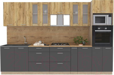 Готовая кухня Интерлиния Мила 3.2 ВТ - фото