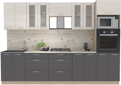 Готовая кухня Интерлиния Мила 3.0 ВТ - фото