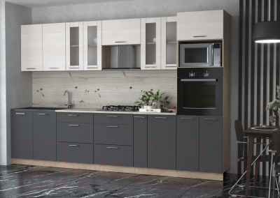 Готовая кухня Интерлиния Мила 3.2 ВТ