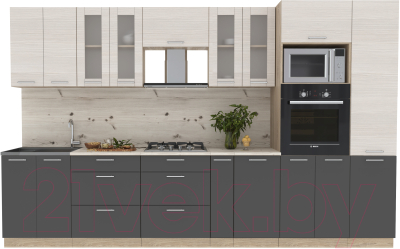 Готовая кухня Интерлиния Мила 3.4 ВТ - фото