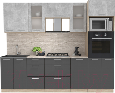 Готовая кухня Интерлиния Мила 2.6 ВТ - фото