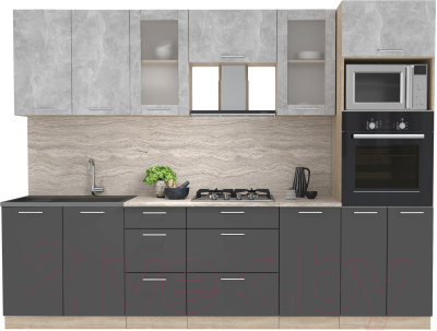 Готовая кухня Интерлиния Мила 2.8 ВТ - фото