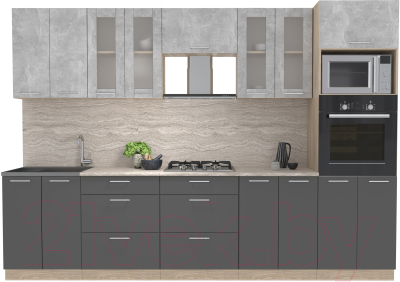 Готовая кухня Интерлиния Мила 3.0 ВТ - фото