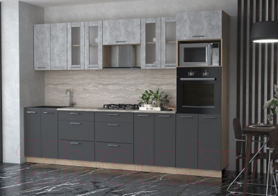 Готовая кухня Интерлиния Мила 3.0 ВТ