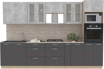 Готовая кухня Интерлиния Мила 3.2 ВТ - фото