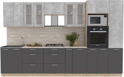 Готовая кухня Интерлиния Мила 3.4 ВТ - фото