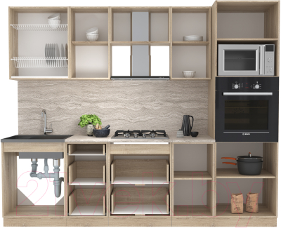 Готовая кухня Интерлиния Мила 2.6 ВТ