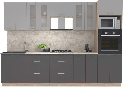 Готовая кухня Интерлиния Мила 3.0 ВТ - фото