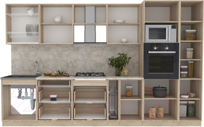 Готовая кухня Интерлиния Мила 3.4 ВТ