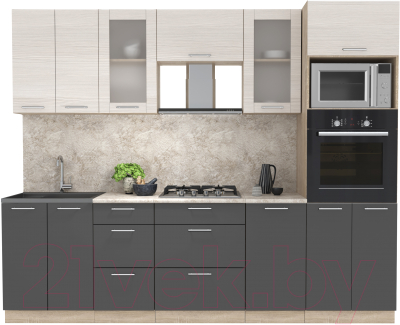 Готовая кухня Интерлиния Мила 2.6 ВТ - фото