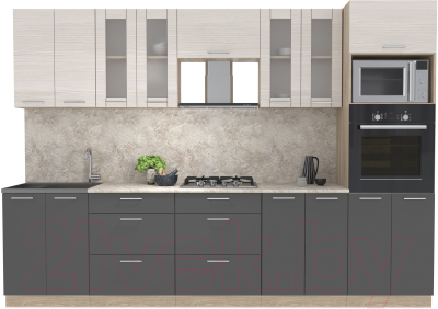 Готовая кухня Интерлиния Мила 3.0 ВТ - фото