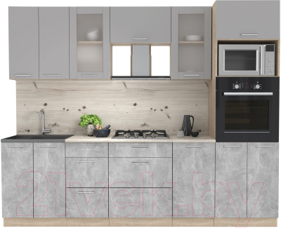 Готовая кухня Интерлиния Мила 2.6 ВТ - фото