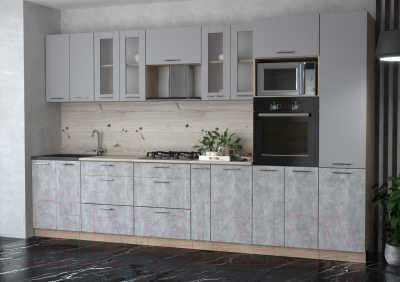 Готовая кухня Интерлиния Мила 3.4 ВТ