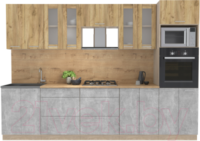 Готовая кухня Интерлиния Мила 3.0 ВТ - фото