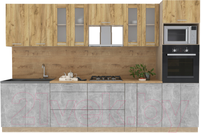 Готовая кухня Интерлиния Мила 3.2 ВТ - фото