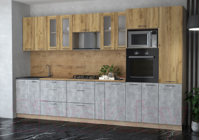 Готовая кухня Интерлиния Мила 3.4 ВТ