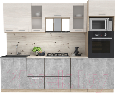 Готовая кухня Интерлиния Мила 2.6 ВТ - фото