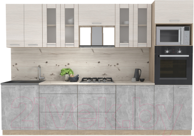 Готовая кухня Интерлиния Мила 3.0 ВТ - фото