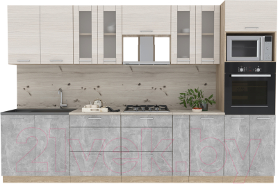 Готовая кухня Интерлиния Мила 3.2 ВТ - фото