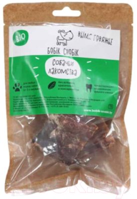 Лакомство для собак Бобик Снобик Вымя говяжье сушеное / 012604 - фото