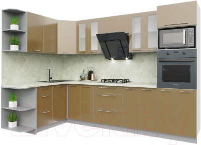 Готовая кухня Интерлиния Мила Пластик 1.68x3.0 левая - фото