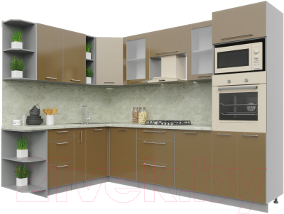 Готовая кухня Интерлиния Мила Пластик 1.88x2.8 левая - фото