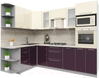 Готовая кухня Интерлиния Мила Пластик 1.68x2.6 левая - фото