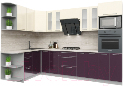 Готовая кухня Интерлиния Мила Пластик 1.68x3.0 левая - фото