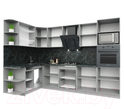 Готовая кухня Интерлиния Мила Пластик 1.68x3.0 левая
