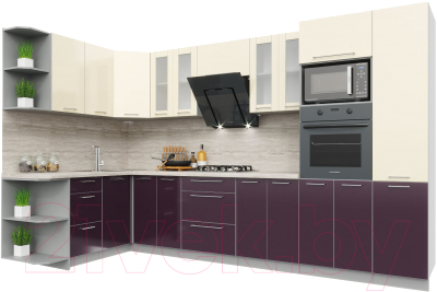 Готовая кухня Интерлиния Мила Пластик 1.68x3.4 левая - фото