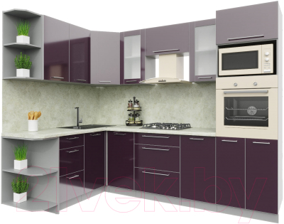 Готовая кухня Интерлиния Мила Пластик 1.68x2.6 левая - фото