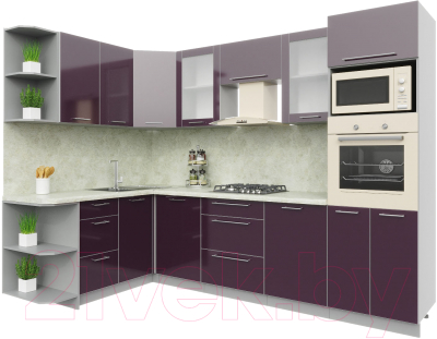Готовая кухня Интерлиния Мила Пластик 1.68x2.8 левая - фото